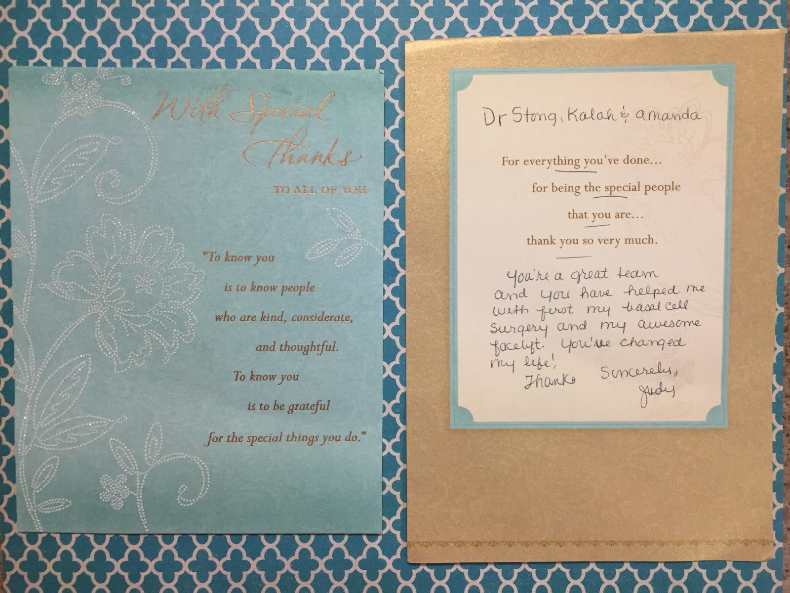 photo of a handwritten testimonial