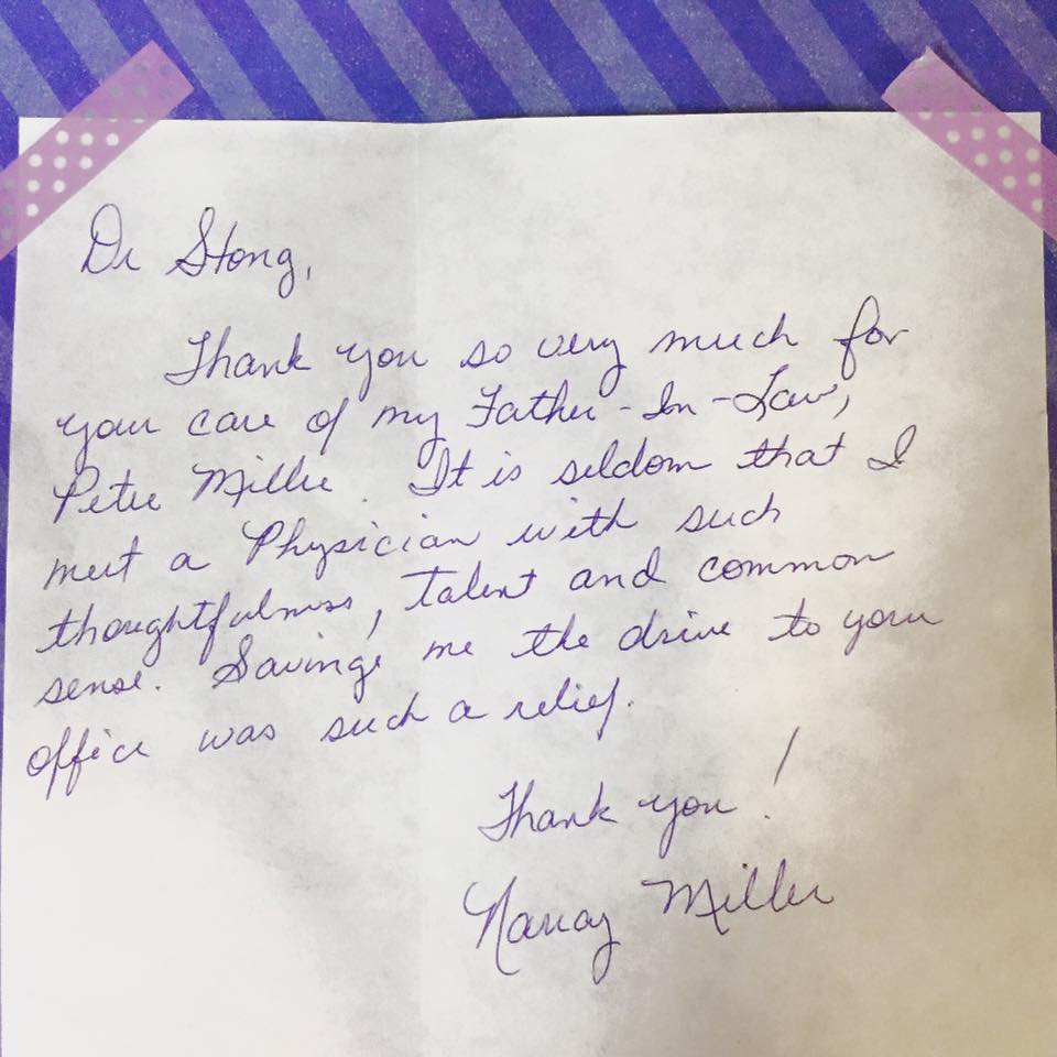 photo of a handwritten testimonial