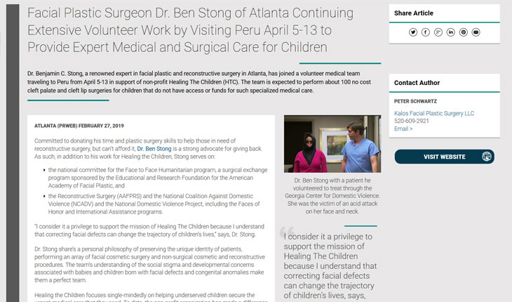 screenshot from prweb