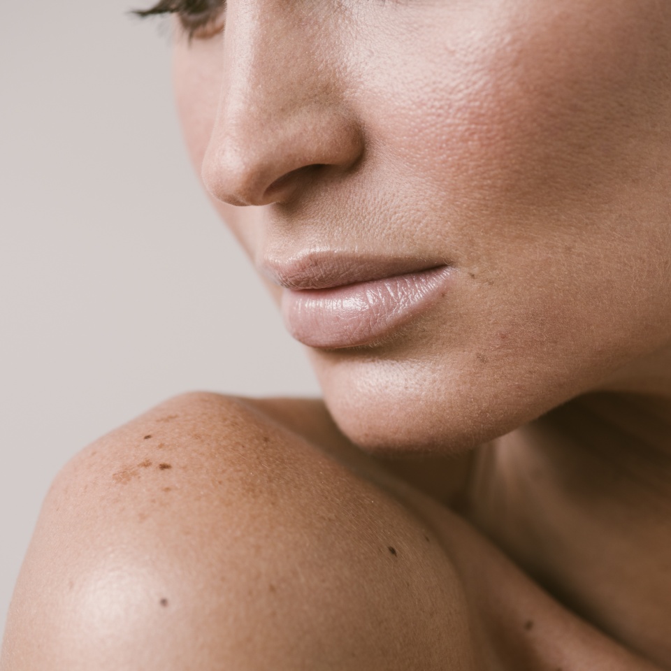 Face skin lips woman close up beauty natural portrait macro