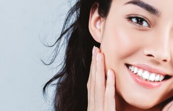 Beautiful woman skincare beauty face closeup portrait