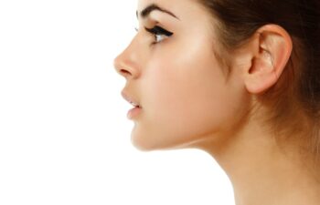 woman young teen beauty profile isolated on white background